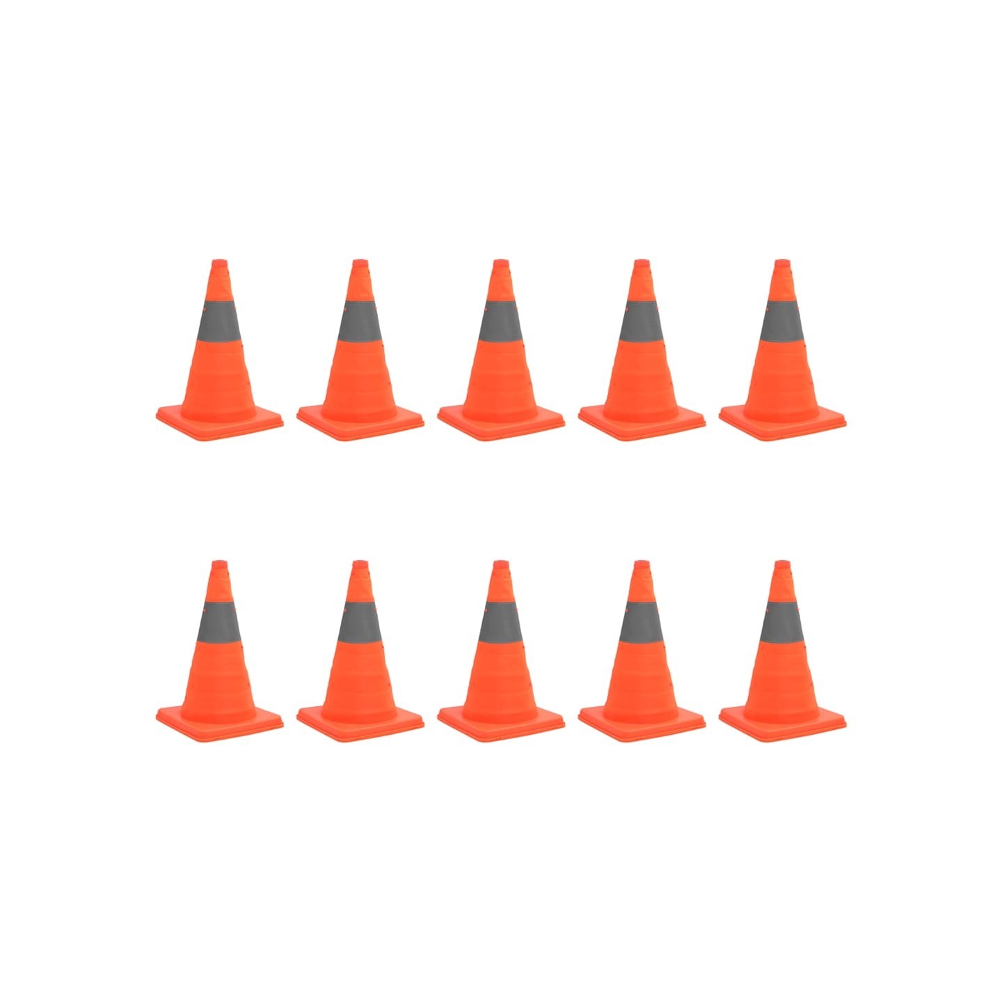 Cônes de signalisation escamotables 10 pcs 42 cm