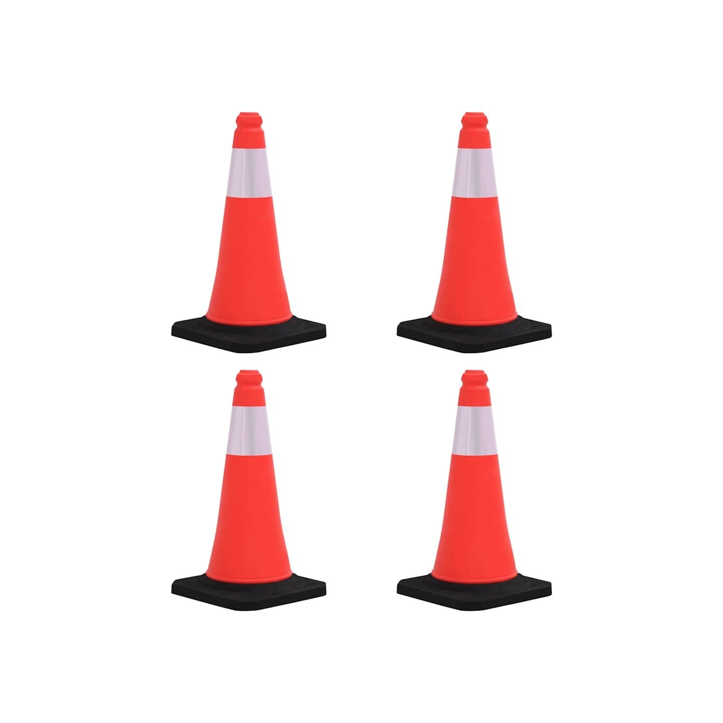 Cônes de signalisation réfléchissants à base lourde 4 pcs 50 cm