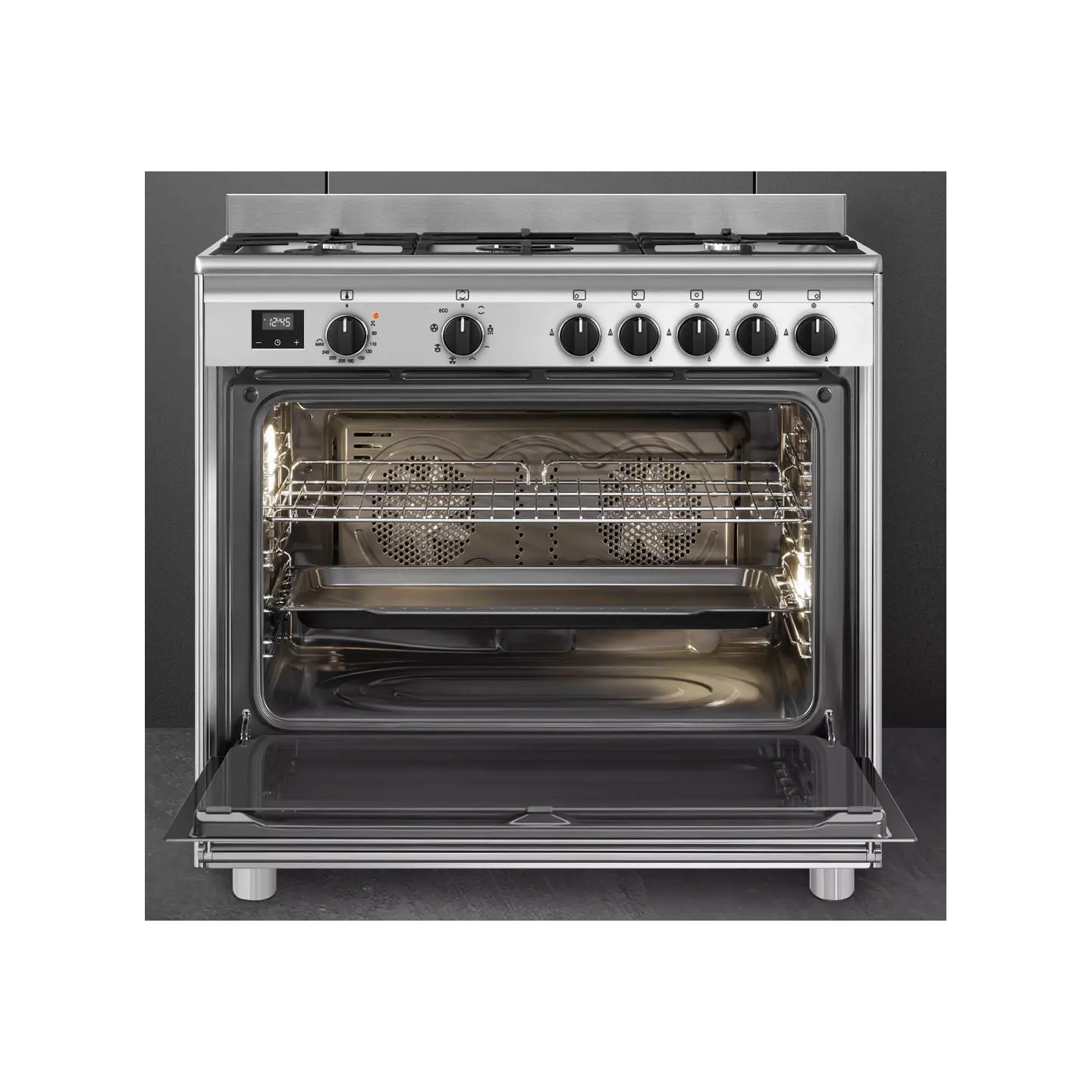Piano de cuisson Smeg BG91X2 inox 5 feux four 115 L | Nimestore