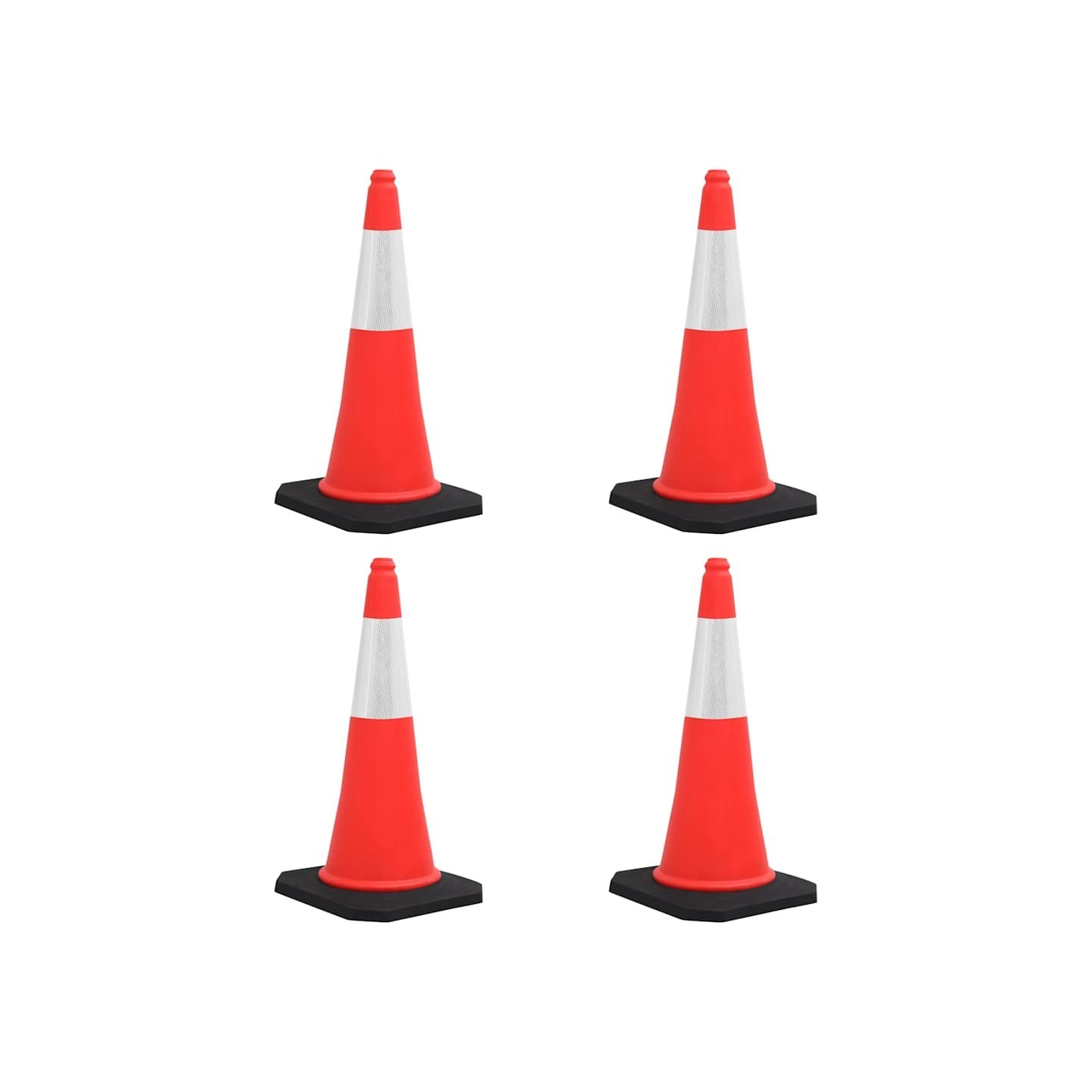 Cônes de signalisation réfléchissants à base lourde 4 pcs 75 cm