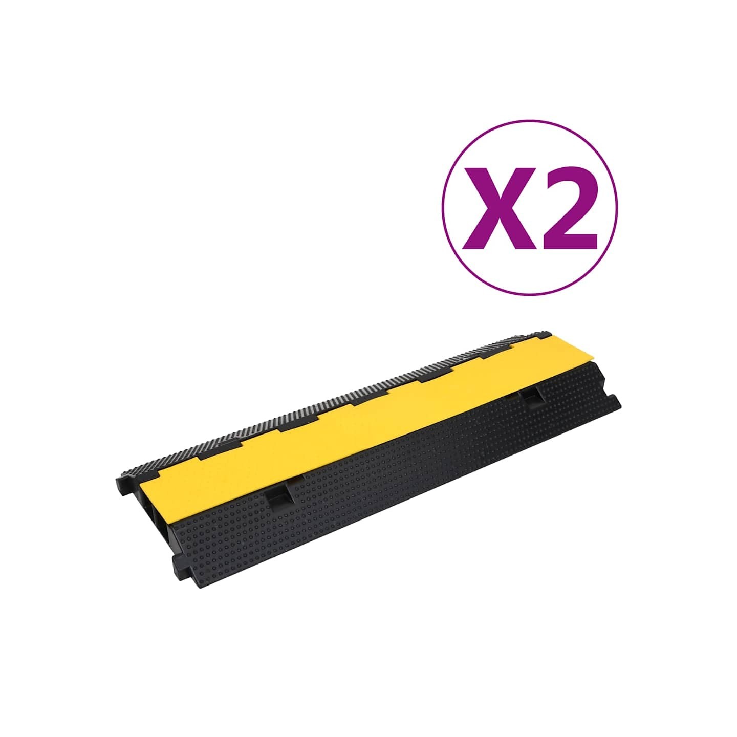 Rampes de protection de câble 2 canaux 2 pcs 100 cm caoutchouc