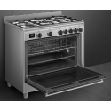 Piano de cuisson Smeg BG91X2 inox 5 feux four 115 L | Nimestore