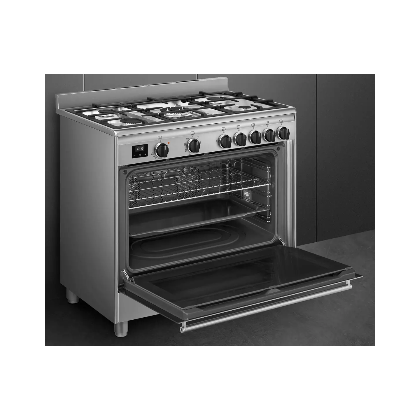 Piano de cuisson Smeg BG91X2 inox 5 feux four 115 L | Nimestore