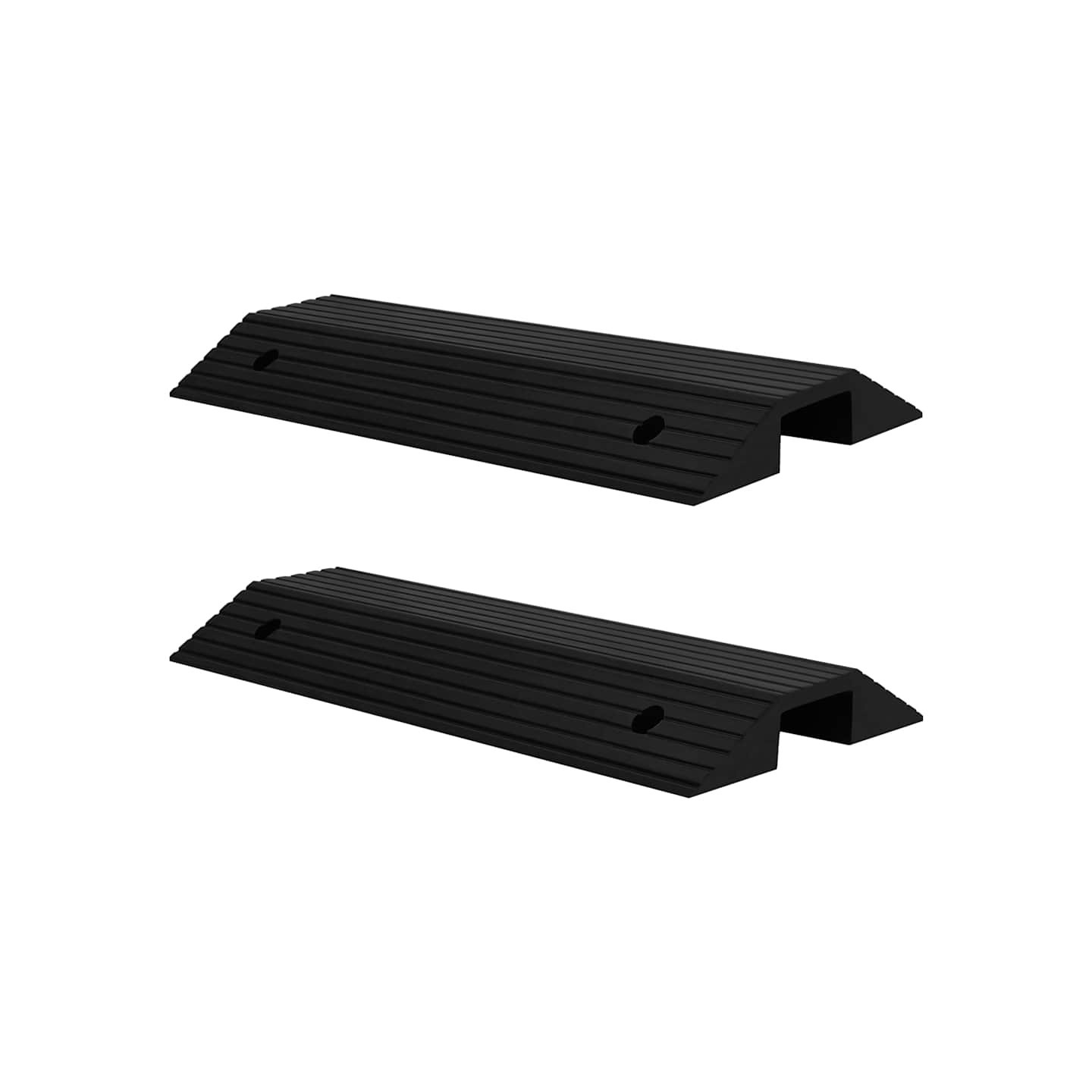 Rampes de seuil de pont 2 pcs 80x40x8 cm Caoutchouc