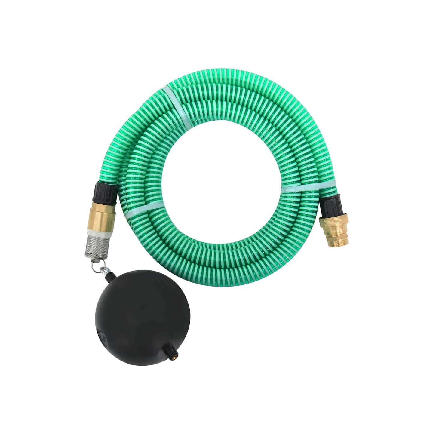 Tuyau d'aspiration avec raccords en laiton vert 1,1" 7 m PVC
