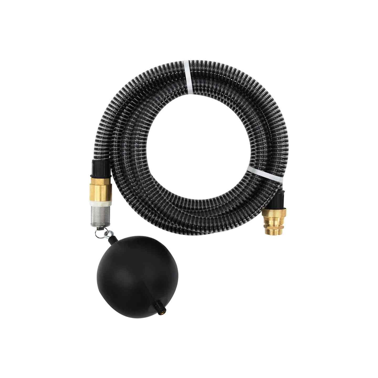 Tuyau d'aspiration avec raccords en laiton noir 1,1" 4 m PVC