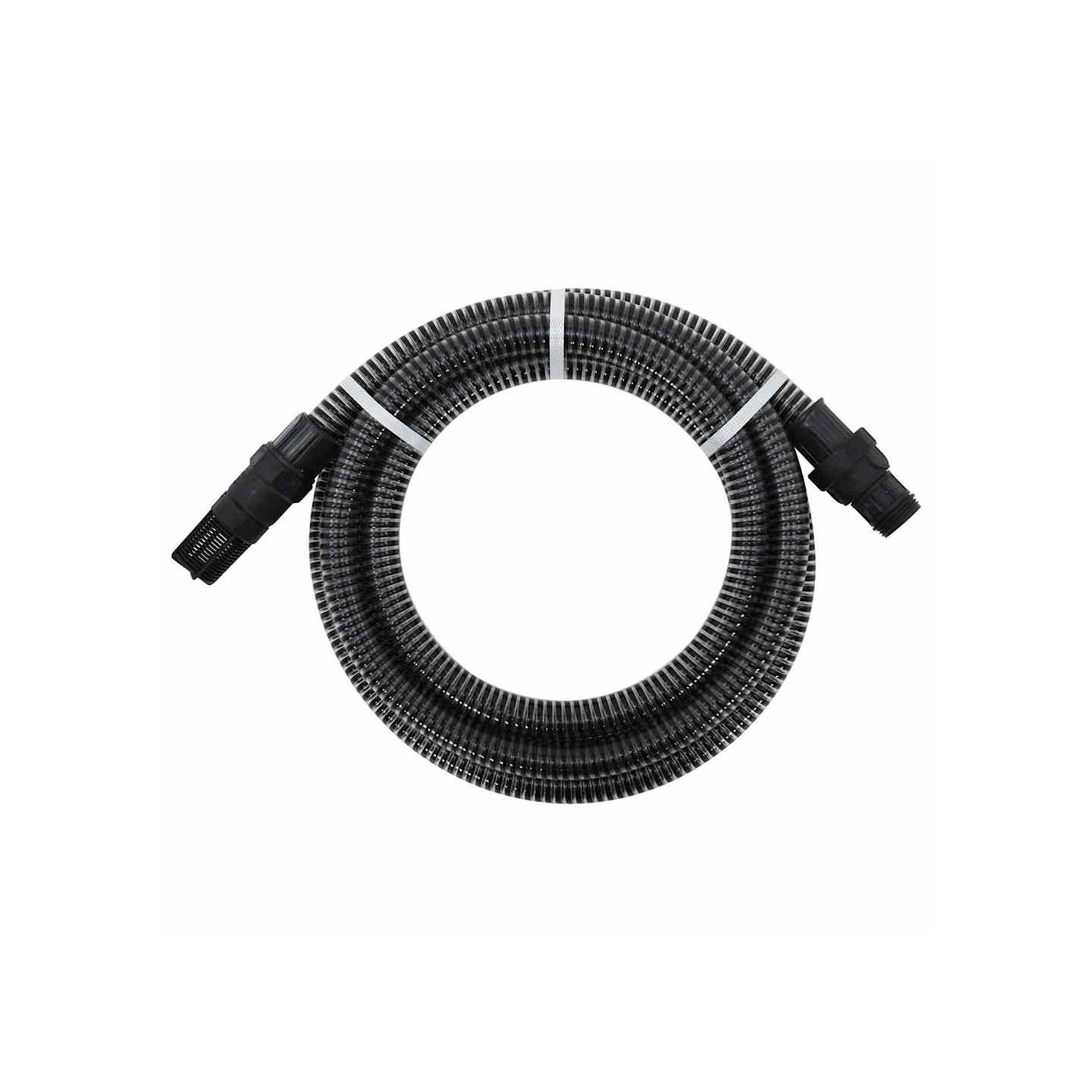 Tuyau d'aspiration avec raccords en PVC noir 1" 10 m PVC