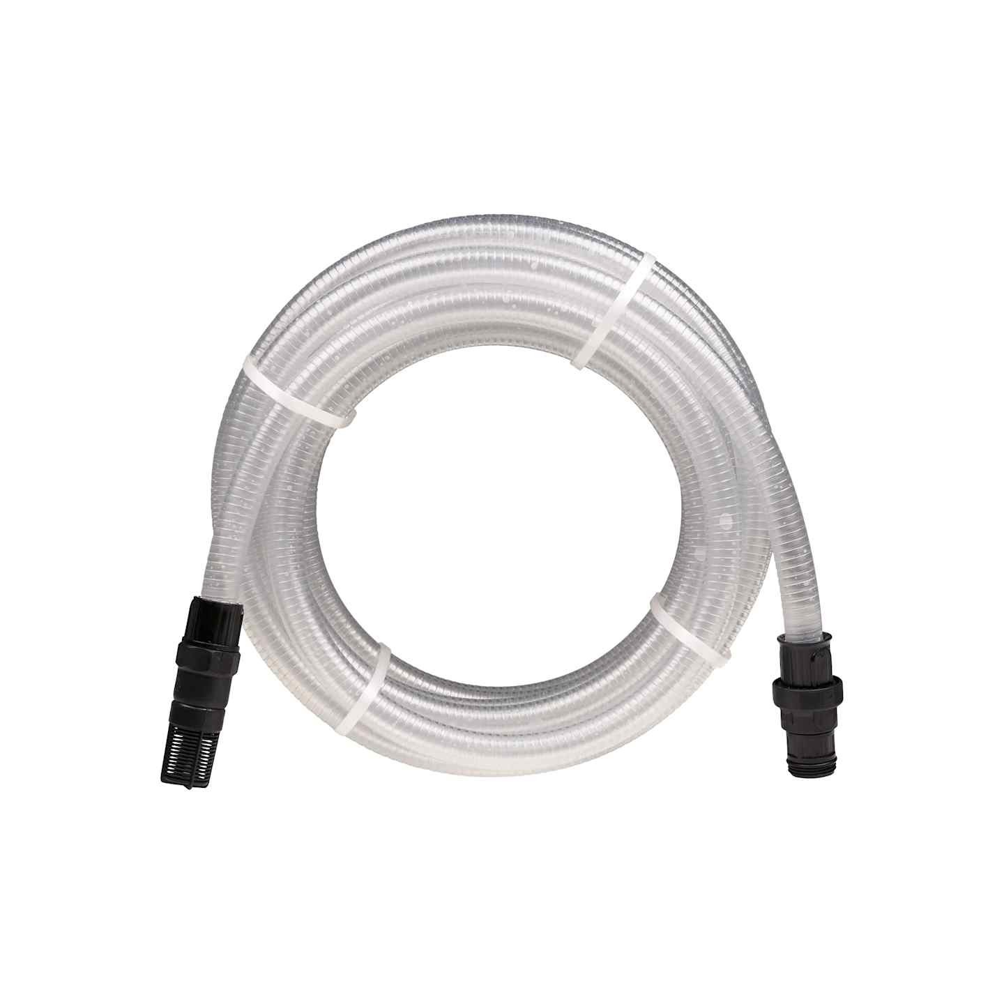 Tuyau d'aspiration avec raccords en PVC transparent 1" 10 m PVC