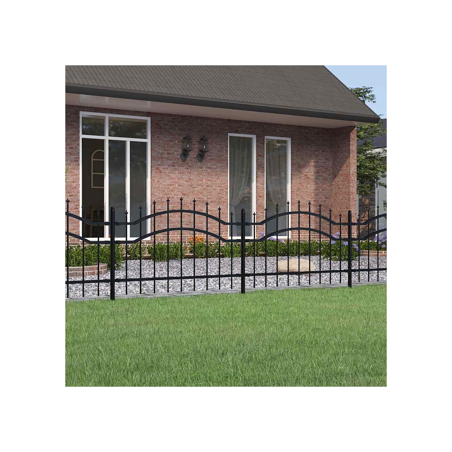 Clôture de jardin Woerden avec pointe de lance noir 240x75 cm