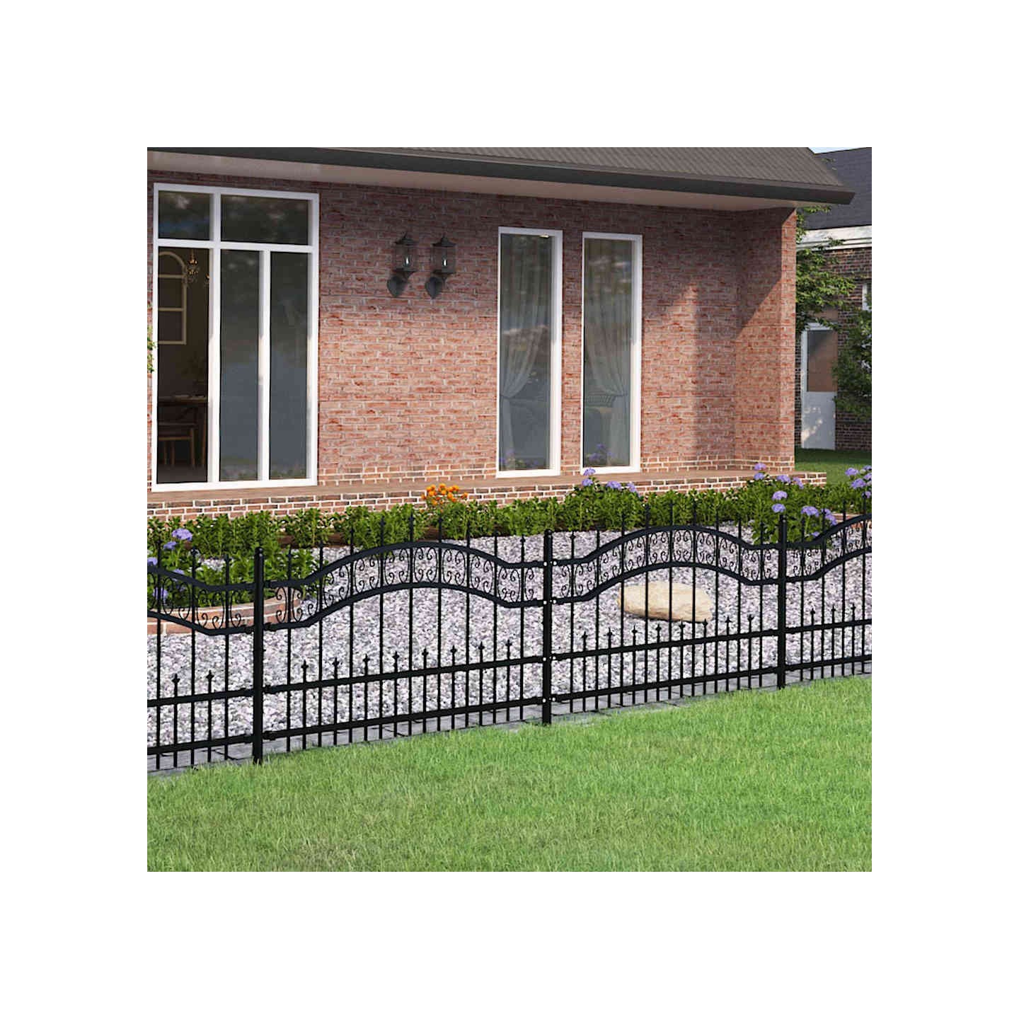 Clôture de jardin KAMPEN 240 x 115 cm Acier peint par poudre