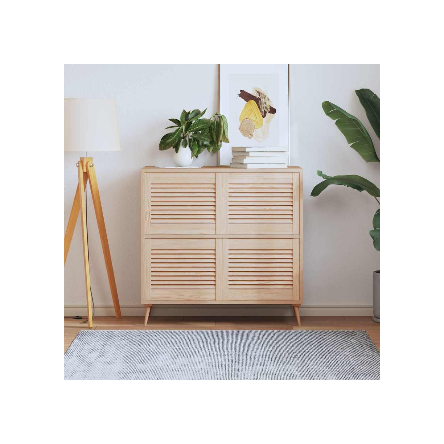 Portes d'armoire à persiennes 4 pcs 39,5x49,4 cm pin massif