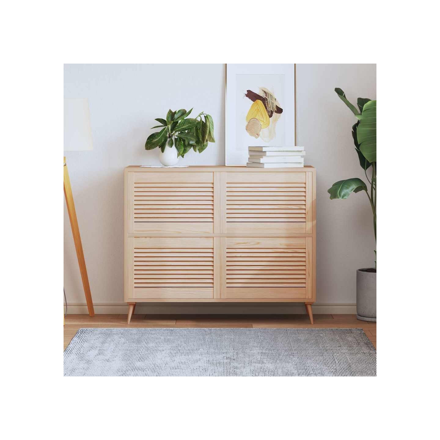 Portes d'armoire à persiennes 4 pcs 39,5x59,4 cm pin massif
