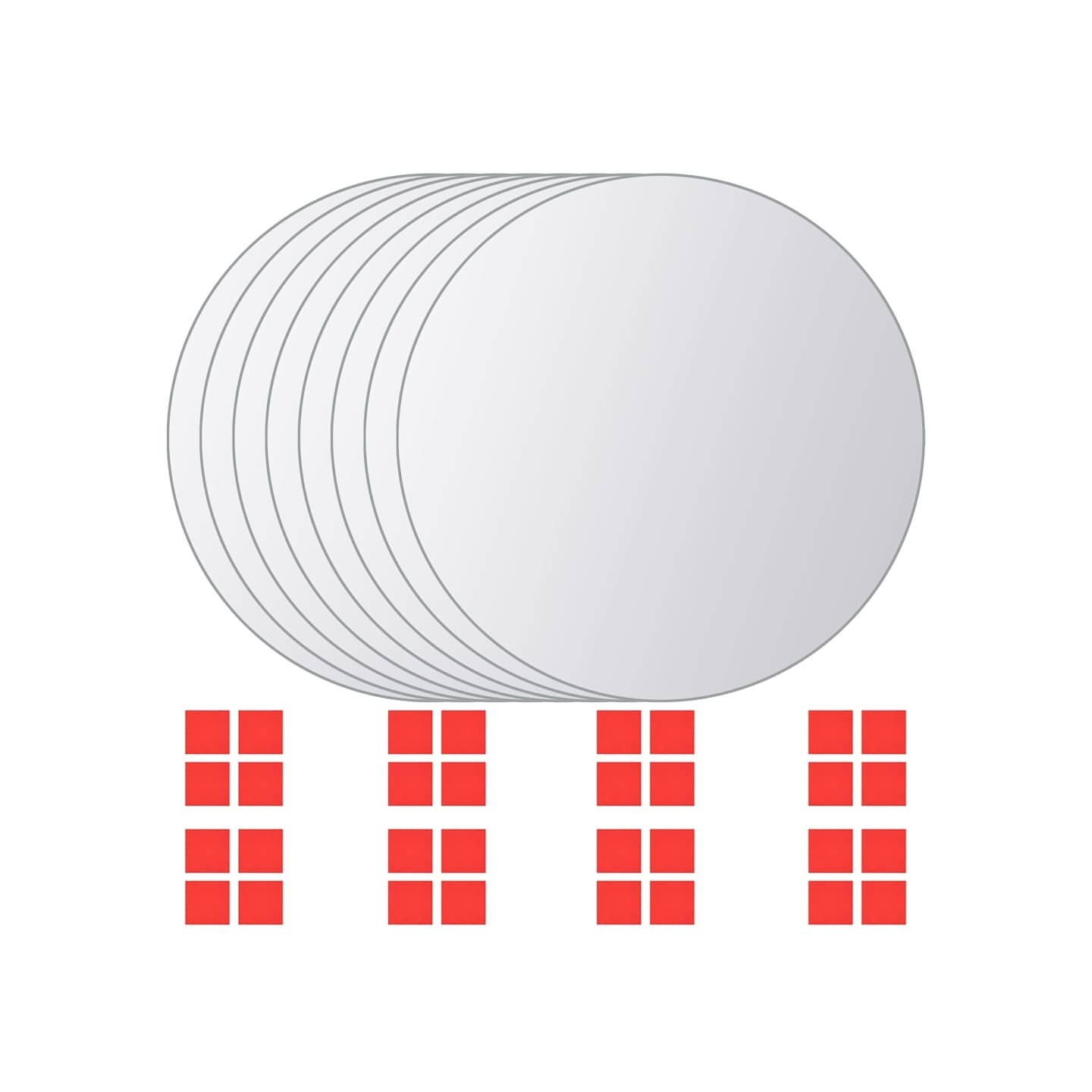Carreau de miroir 8 pcs Rond Verre