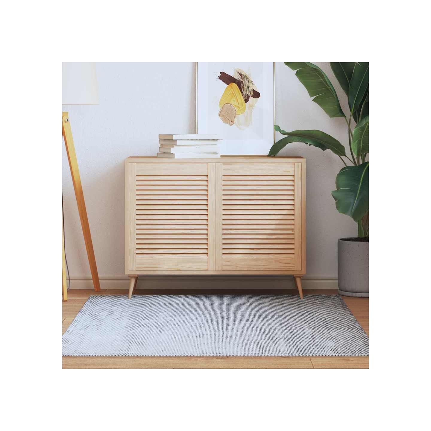 Portes d'armoire à persiennes 2 pcs 61,5x49,4 cm pin massif