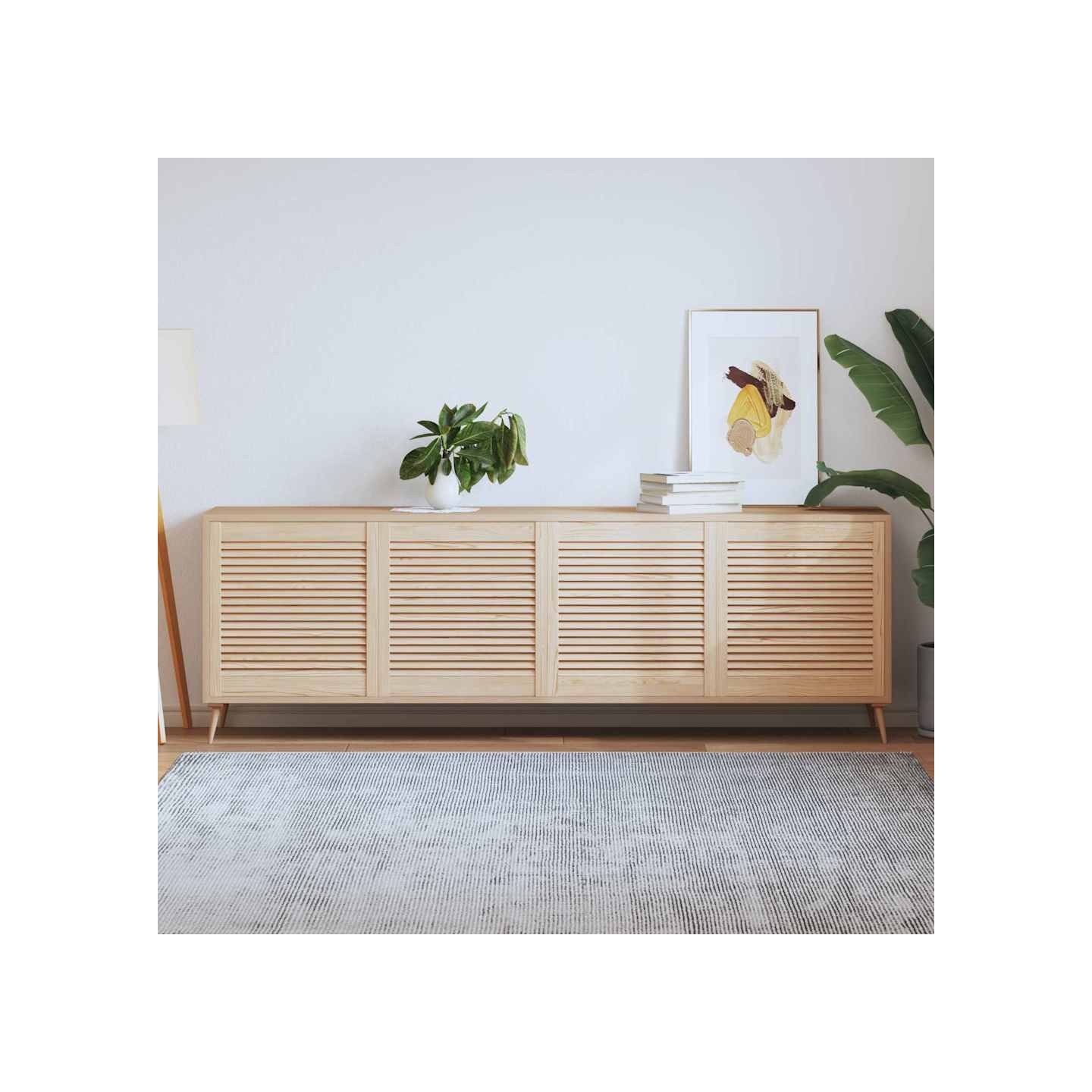 Portes d'armoire à persiennes 4 pcs 61,5x59,4 cm pin massif