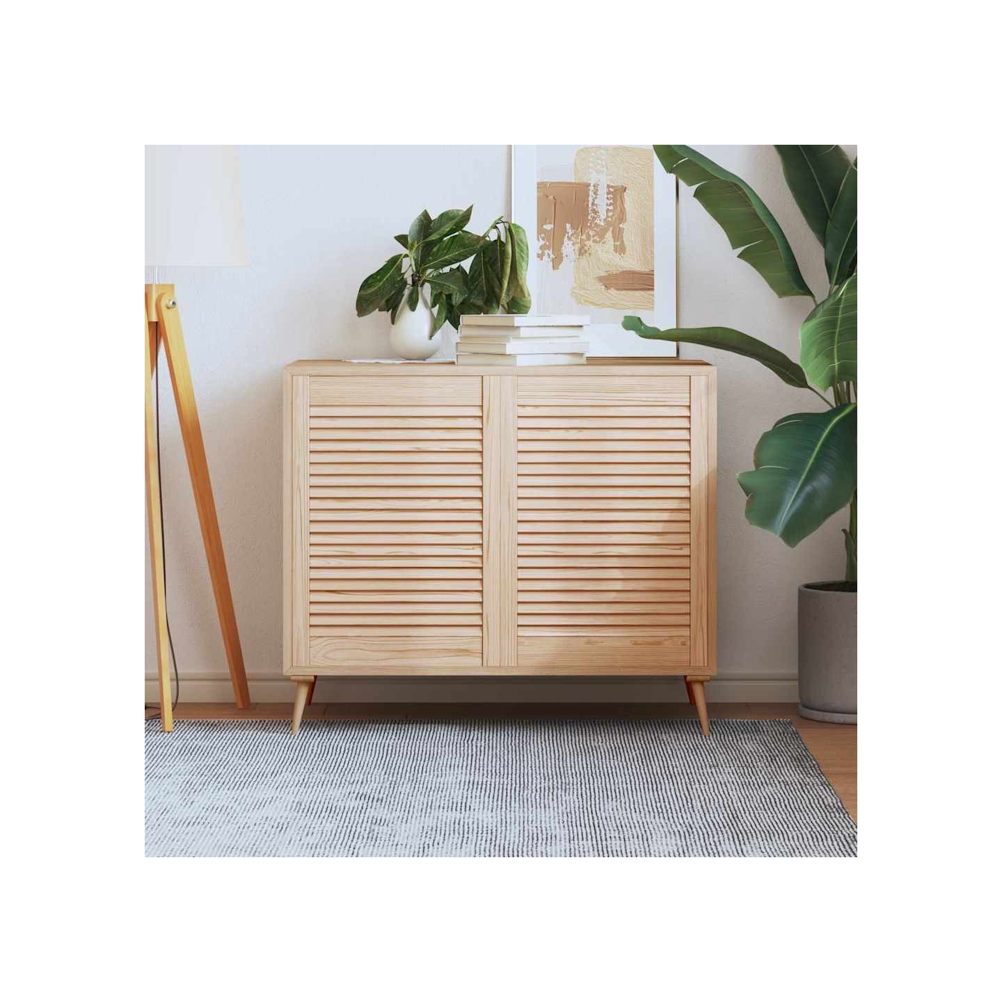 Portes d'armoire à persiennes 2pcs 69x49,4cm bois de pin massif