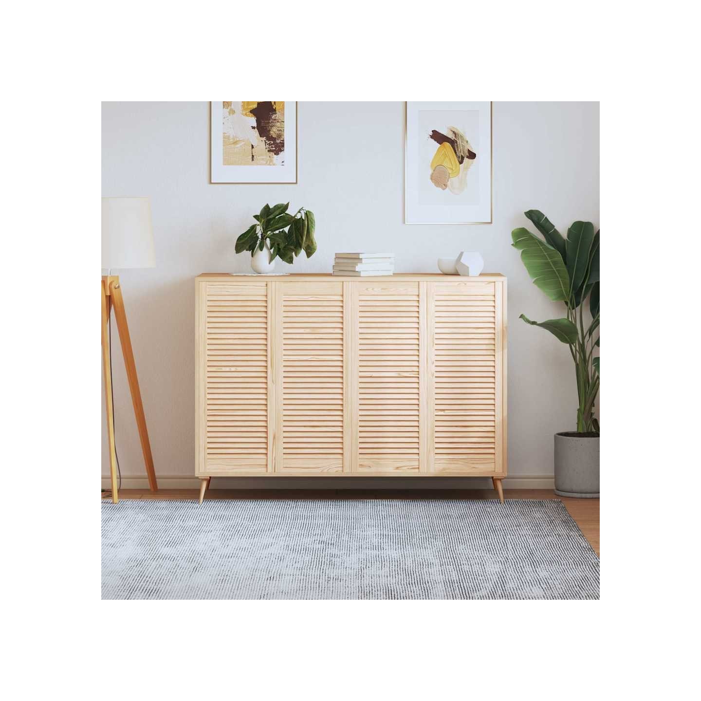 Portes d'armoire à persiennes 4 pcs 99,3x39,4 cm pin massif