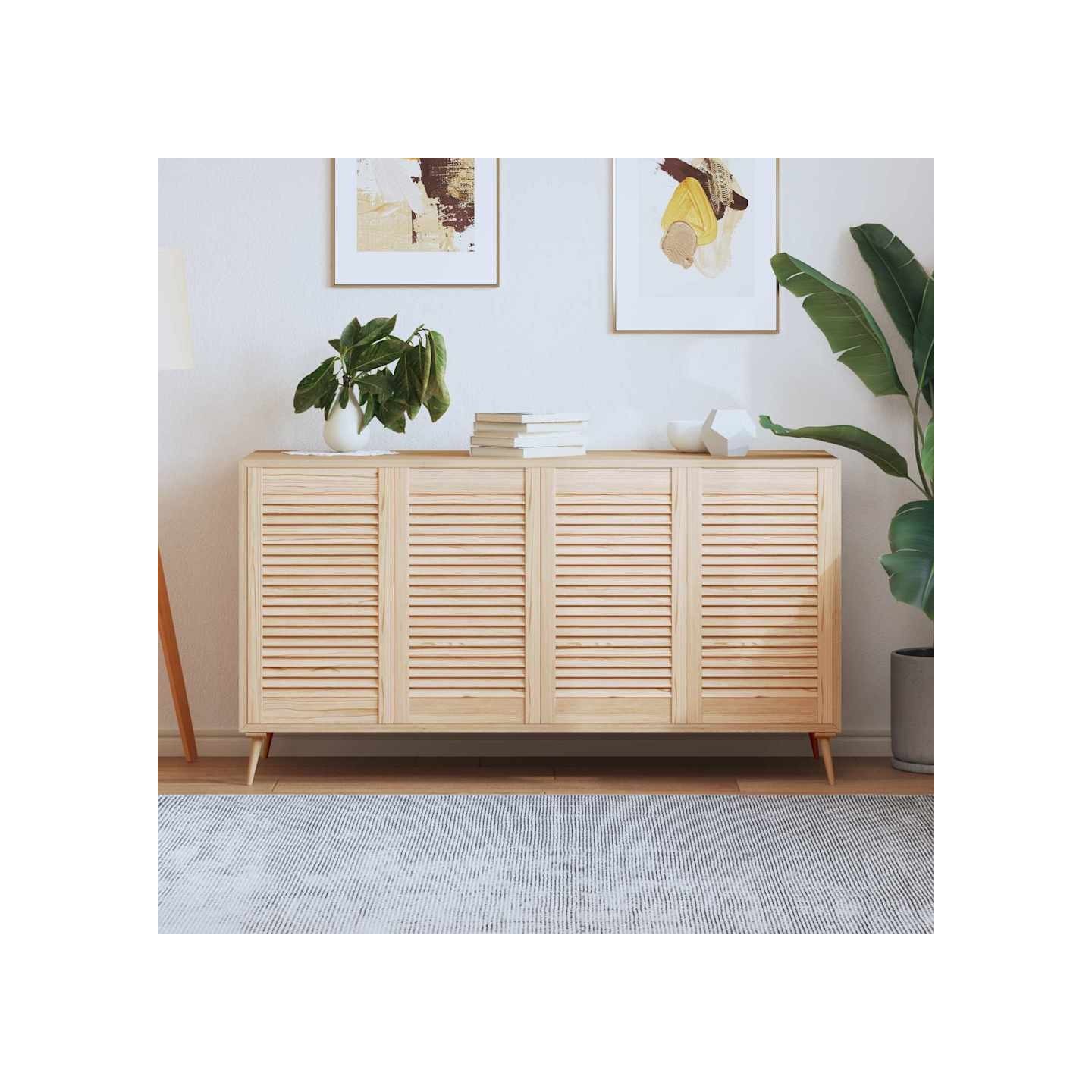 Portes d'armoire à persiennes 4pcs 69x39,4cm bois de pin massif