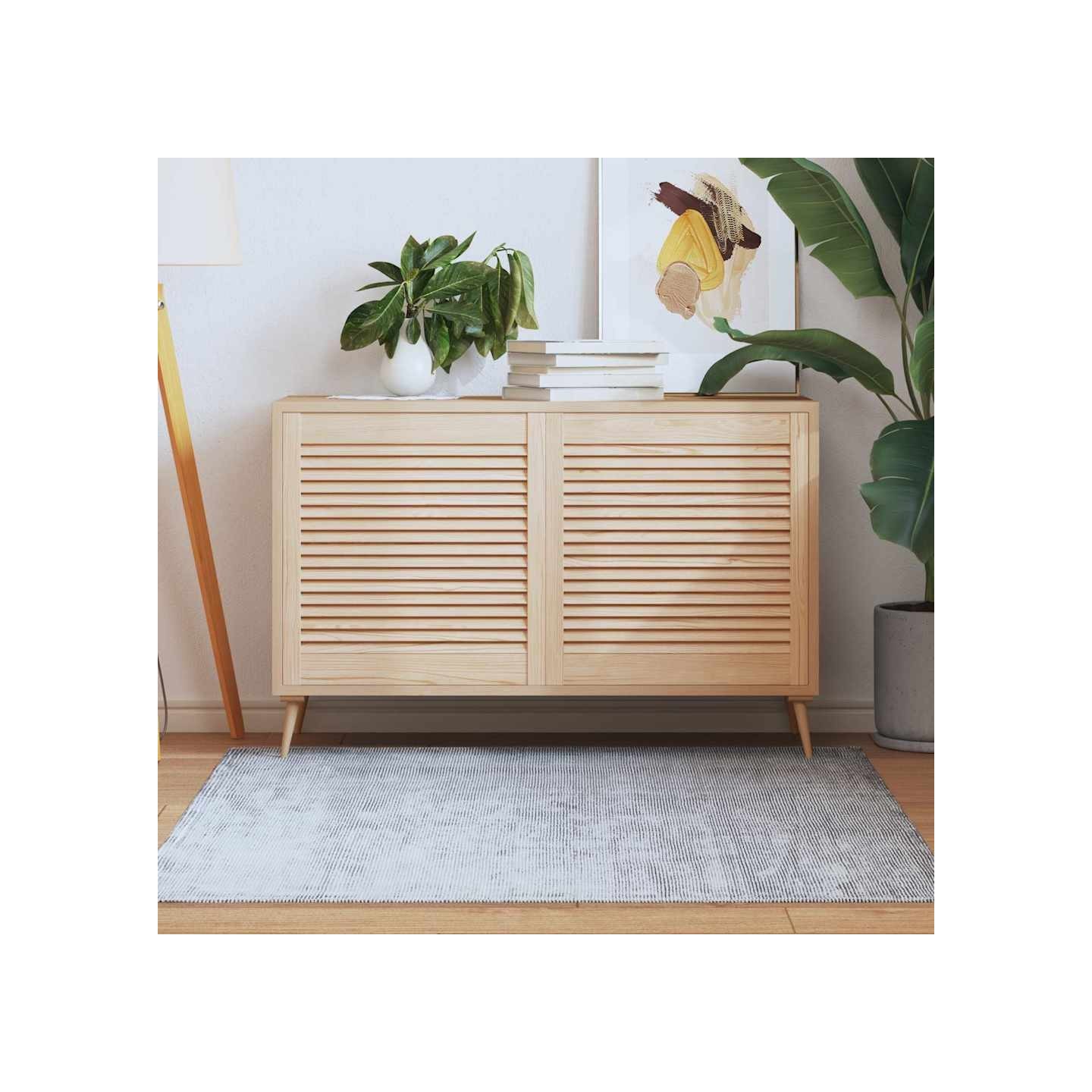 Portes d'armoire à persiennes 2 pcs 61,5x59,4 cm pin massif