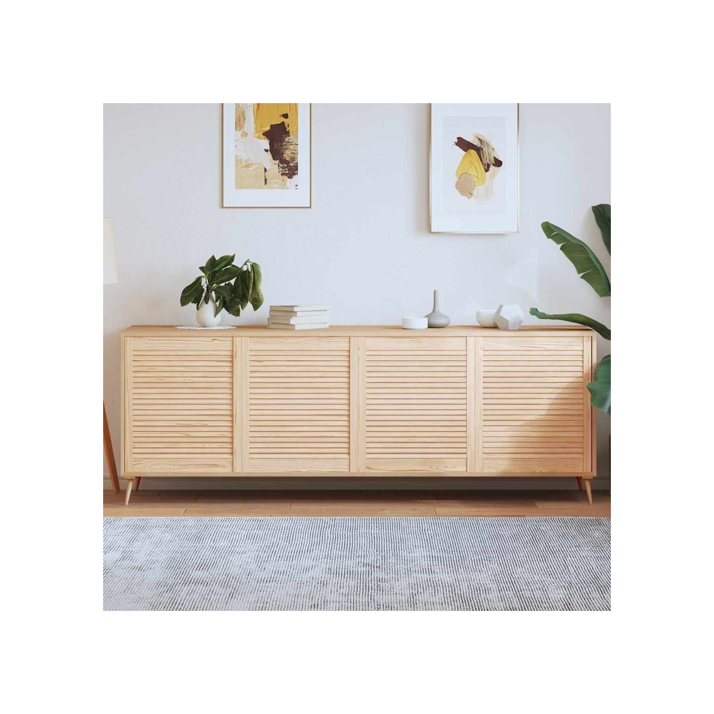 Portes d'armoire à persiennes 4pcs 69x59,4cm bois de pin massif