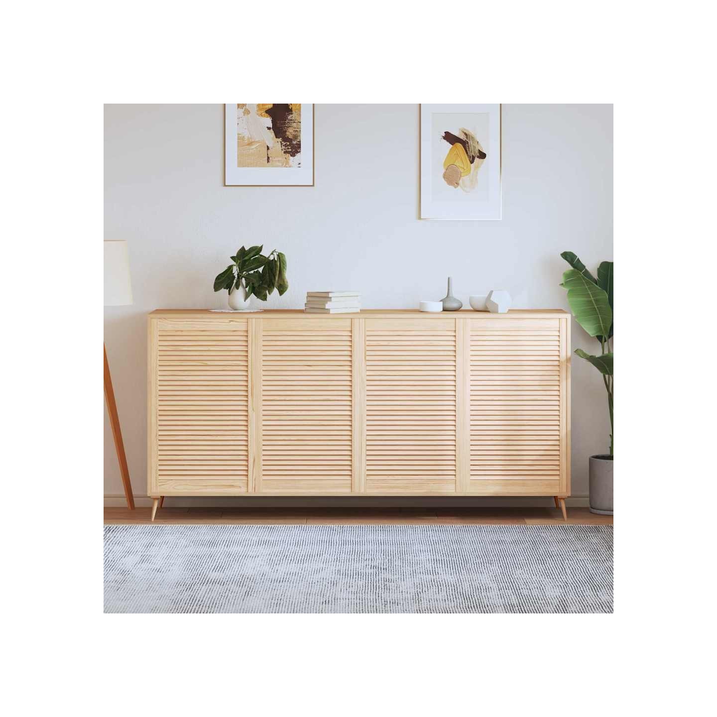 Portes d'armoire à persiennes 4 pcs 99,3x59,4 cm pin massif