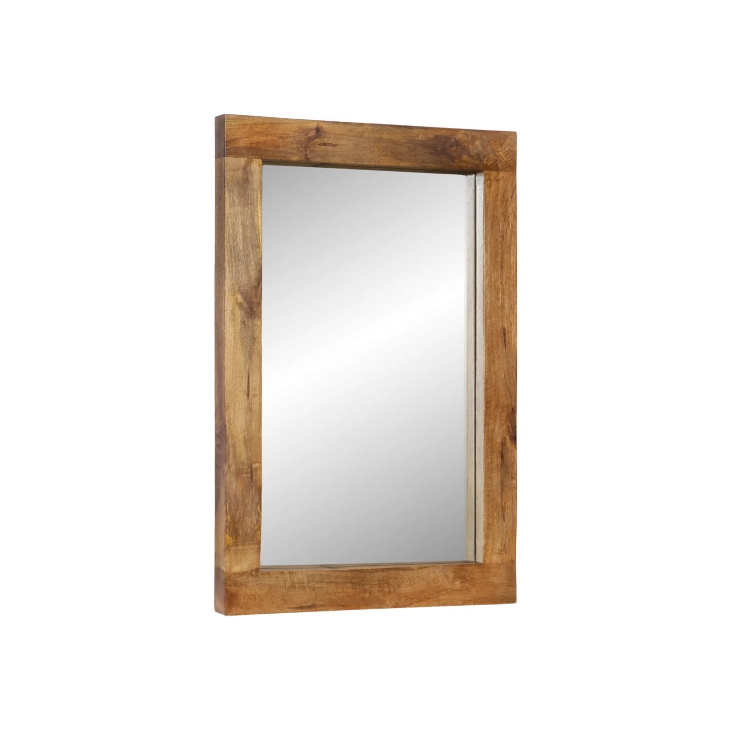 Miroir 70x50 cm bois de manguier massif et verre