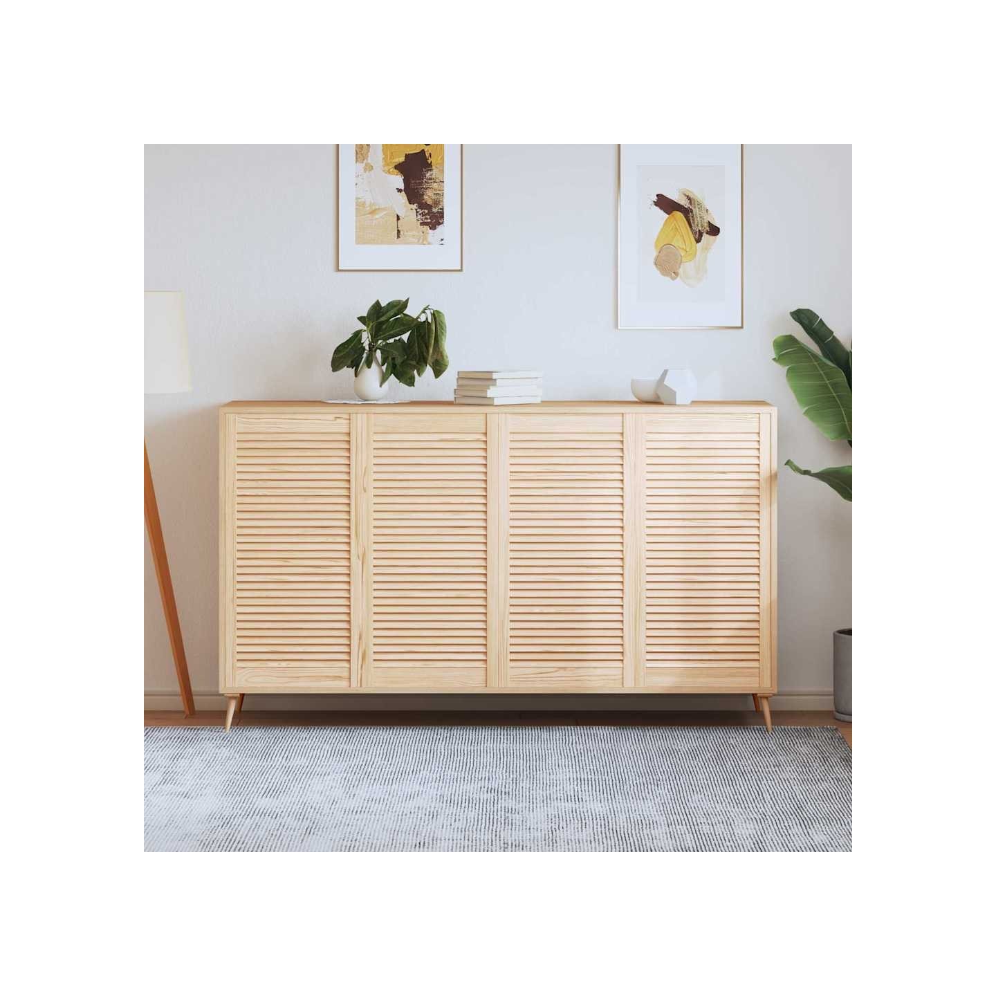 Portes d'armoire à persiennes 4 pcs 99,3x49,4 cm pin massif