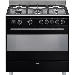 Smeg fornuis BG91CTN2 zwart 5 branders oven 115 L | Nimestore
