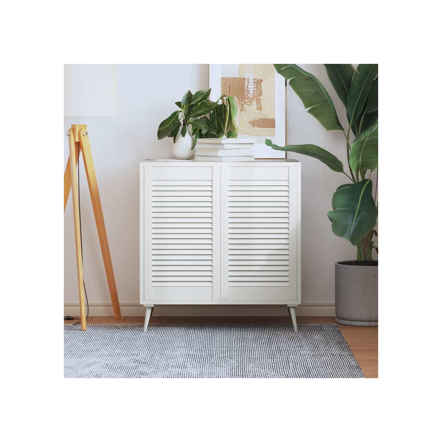Portes d'armoire à persiennes 2 pcs blanc 69x39,4 cm pin massif