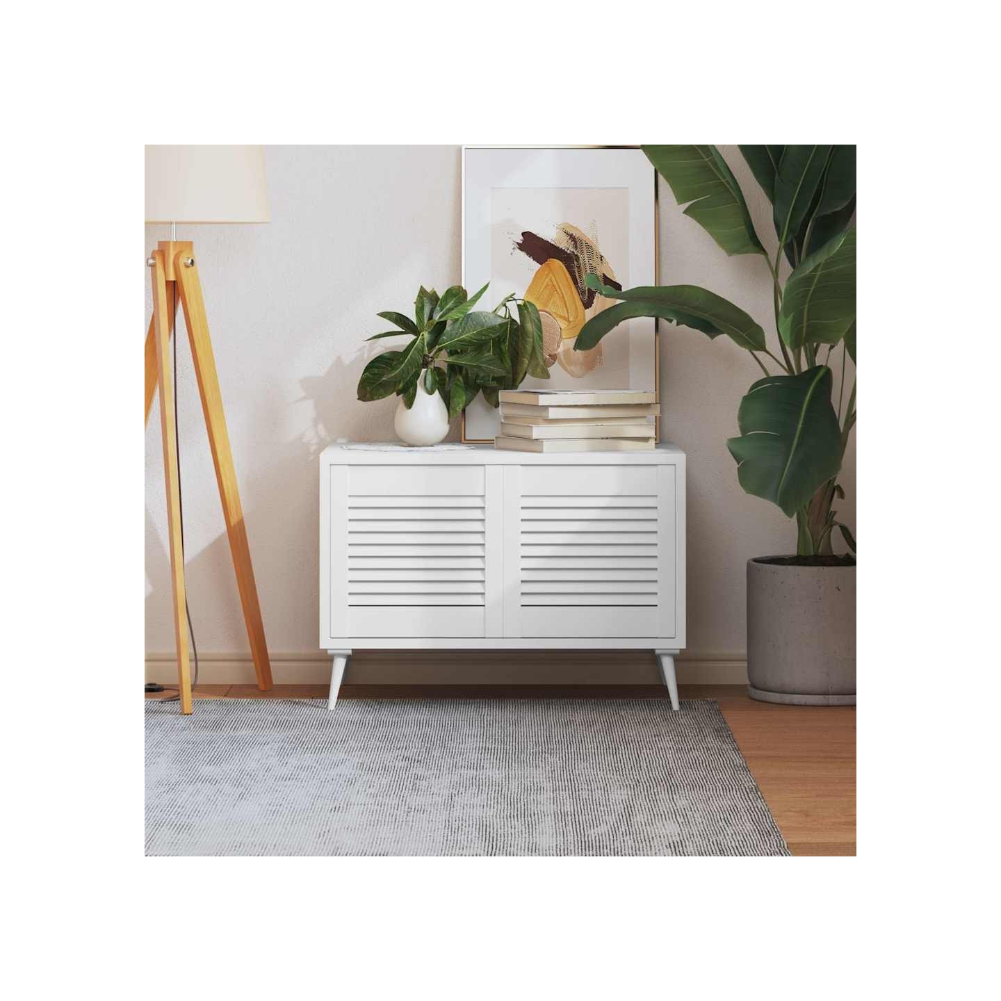 Portes d'armoire à persiennes 2pcs blanc 39,5x39,4cm pin massif