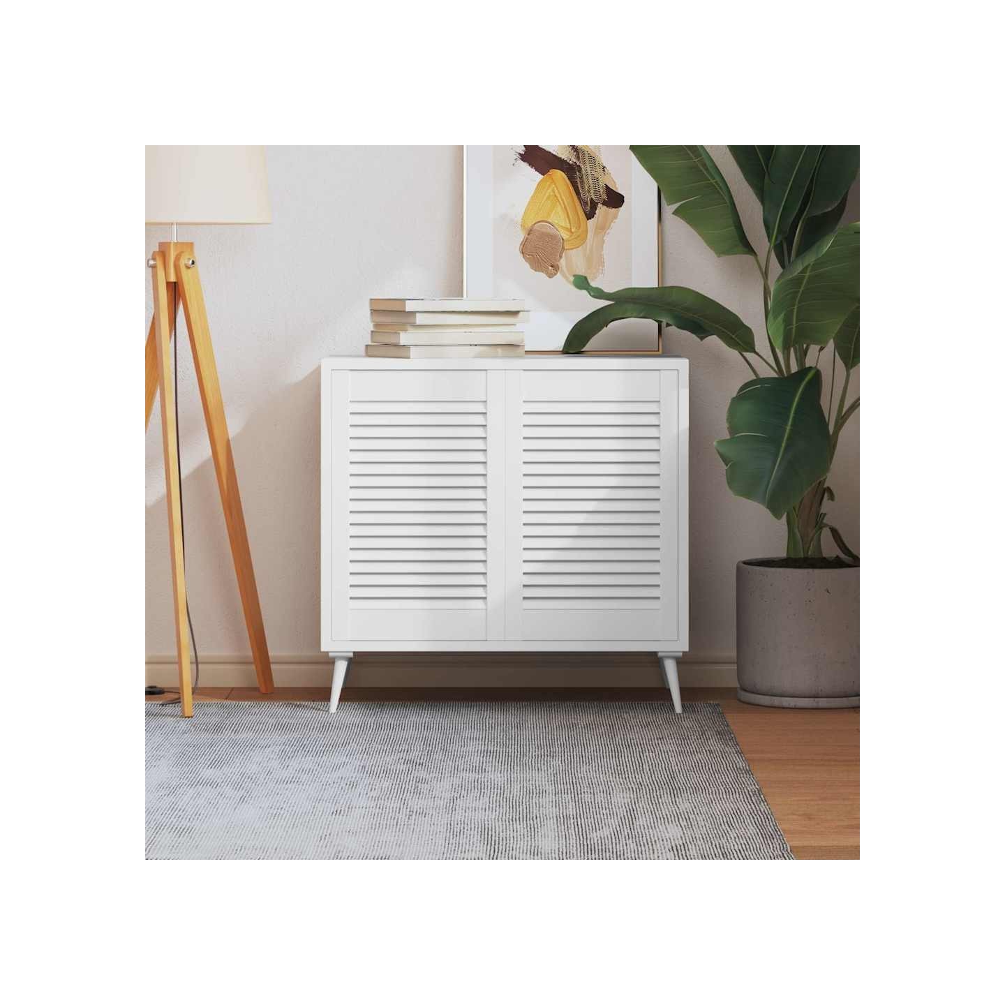 Portes d'armoire à persiennes 2pcs blanc 61,5x39,4cm pin massif