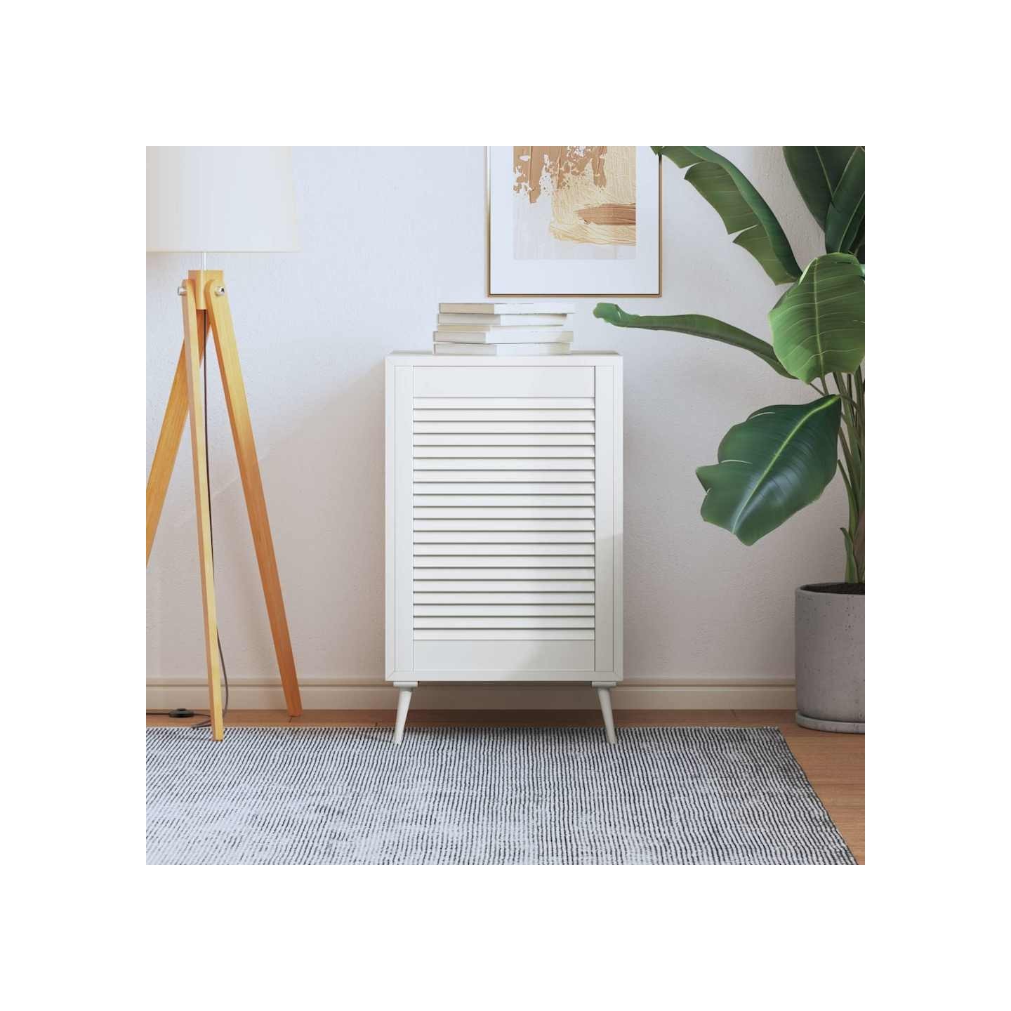 Porte d'armoire à persiennes blanc 69x49,4cm bois de pin massif