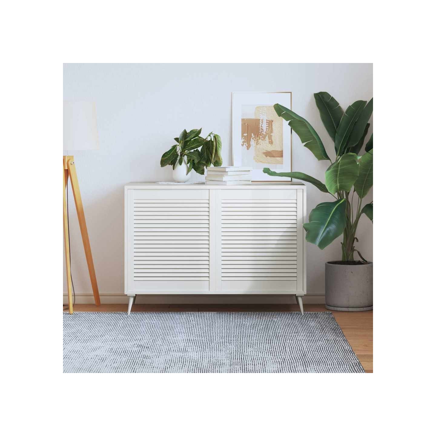 Portes d'armoire à persiennes 2 pcs blanc 69x59,4 cm pin massif