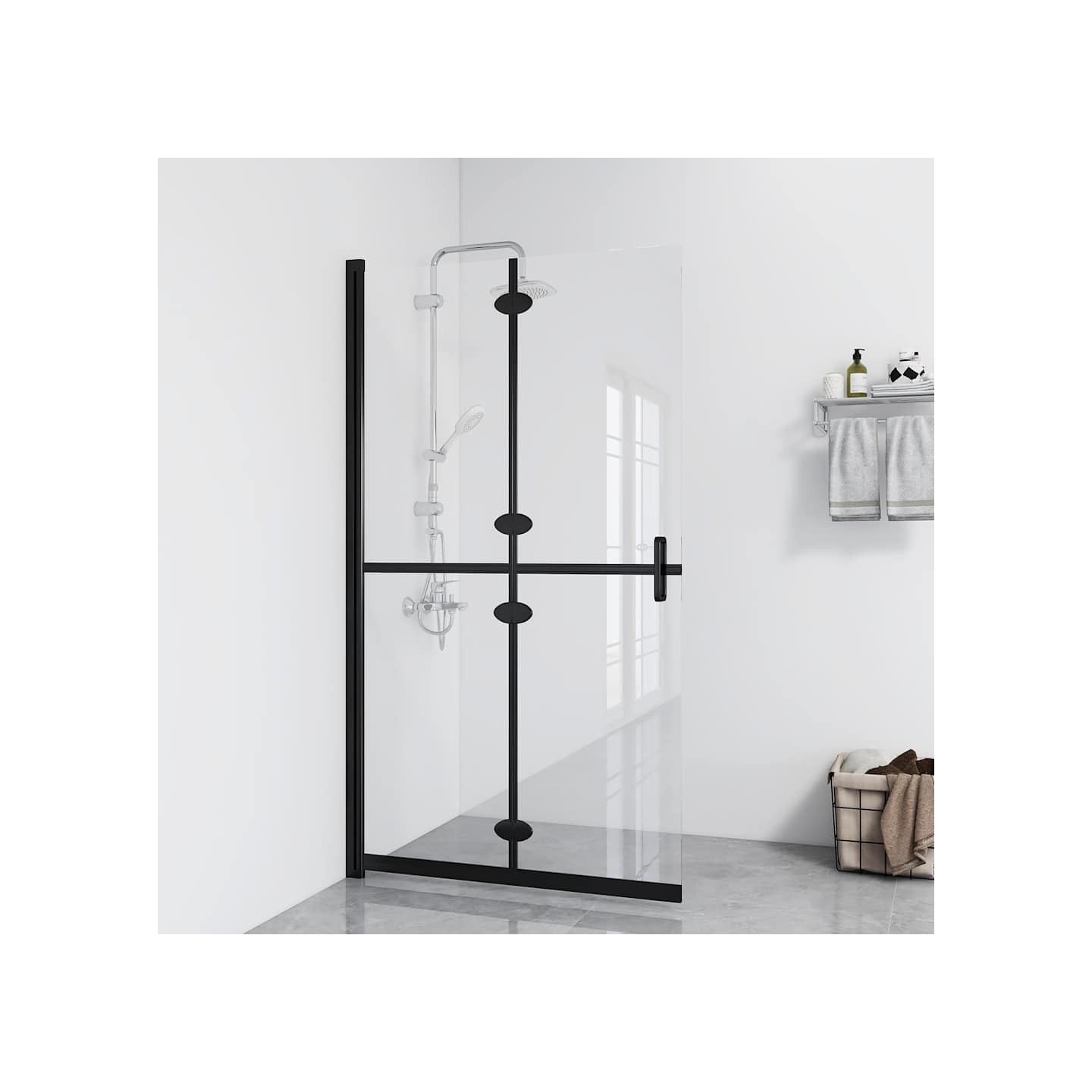 Paroi de douche pliable Verre ESG transparent 90x190 cm