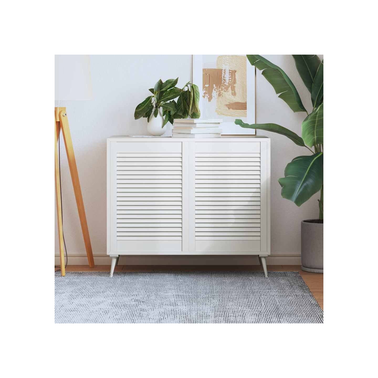 Portes d'armoire à persiennes 2 pcs blanc 69x49,4 cm pin massif