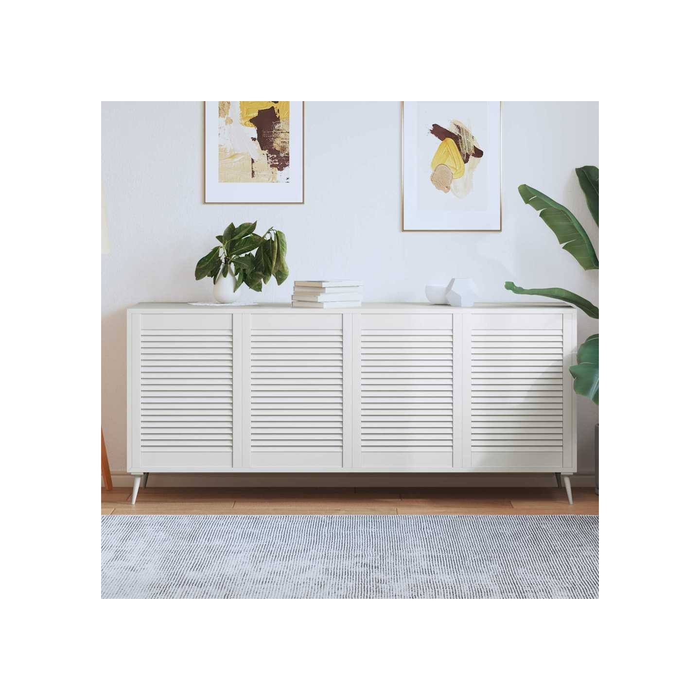 Portes d'armoire à persiennes 4 pcs blanc 69x49,4 cm pin massif