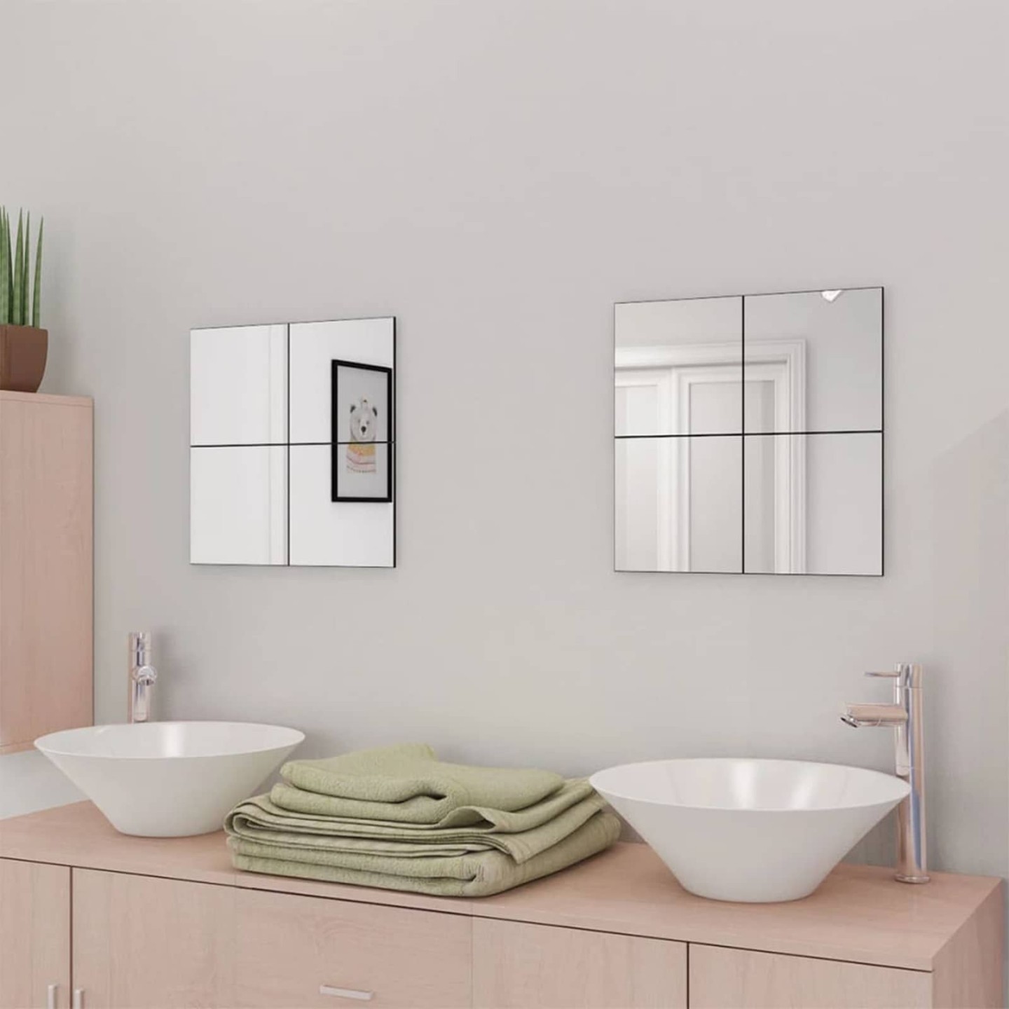 Miroirs 8 pc Argenté 20,5 x 20,5 x 0,4 cm