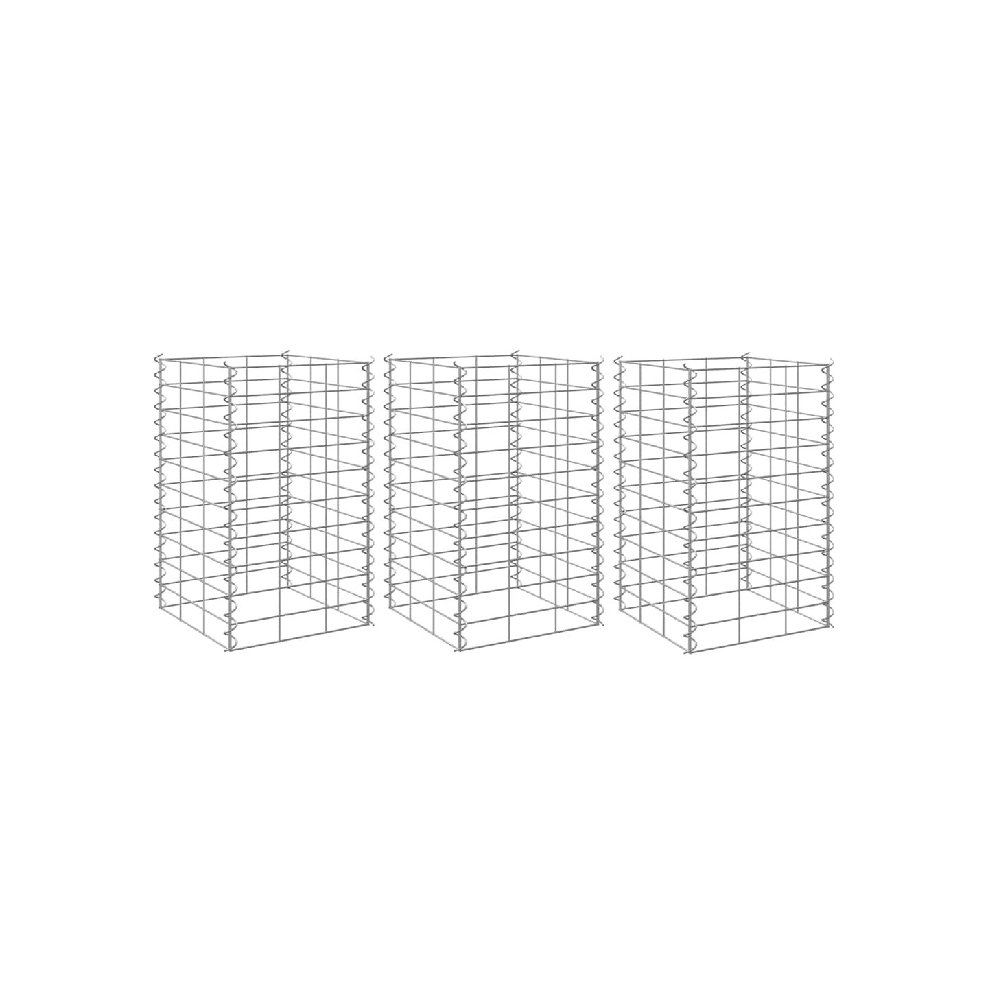Lits surélevés en gabion 3 pcs 30x30x50 cm Fer