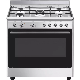 Smeg fornuis CX90GM inox 5 branders oven 115 L | Nimestore