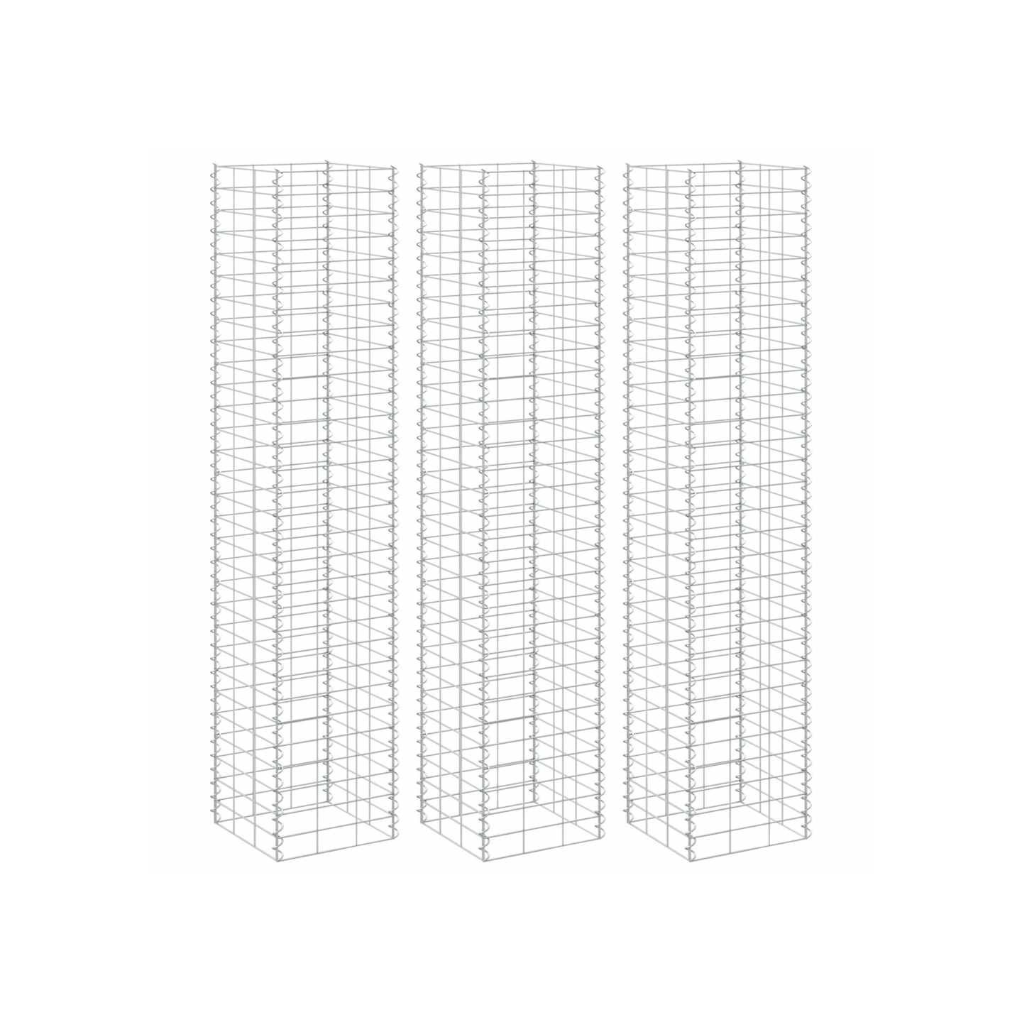 Lits surélevés en gabion 3 pcs 30x30x150 cm Fer