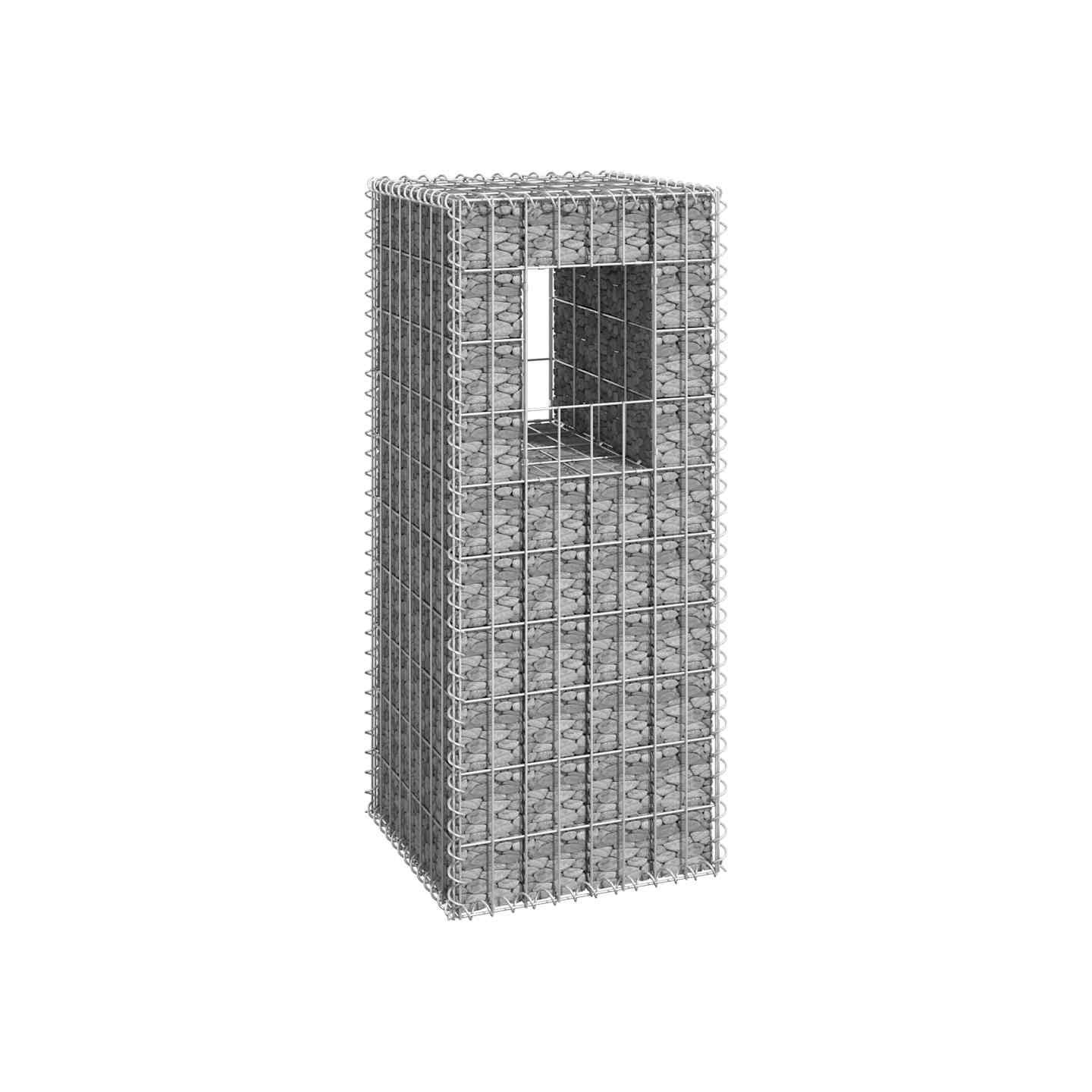 Poteau à panier de gabion 40x40x100 cm Fer