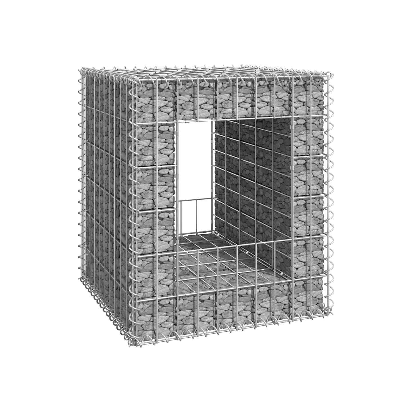 Poteau à panier de gabion 50x50x60 cm Fer
