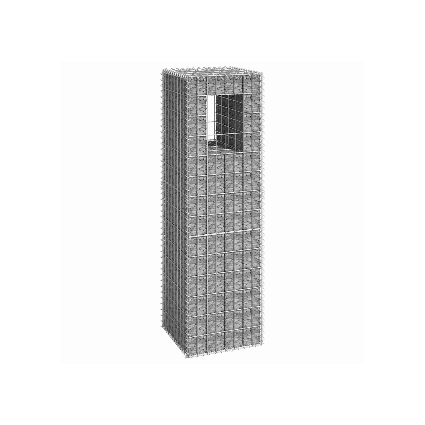 Poteau à panier de gabion 40x40x140 cm Fer
