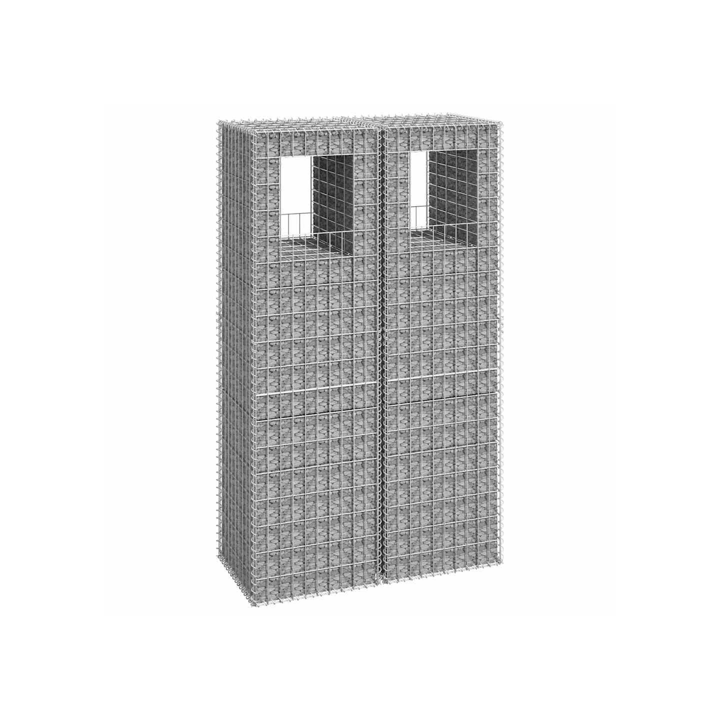 Poteaux à panier de gabion 2 pcs 50x50x180 cm Fer