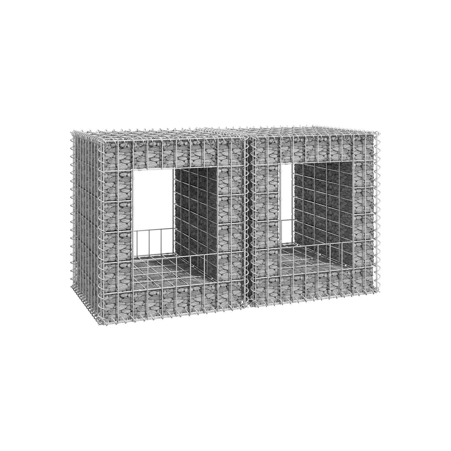 Poteaux à panier de gabion 2 pcs 50x50x60 cm Fer