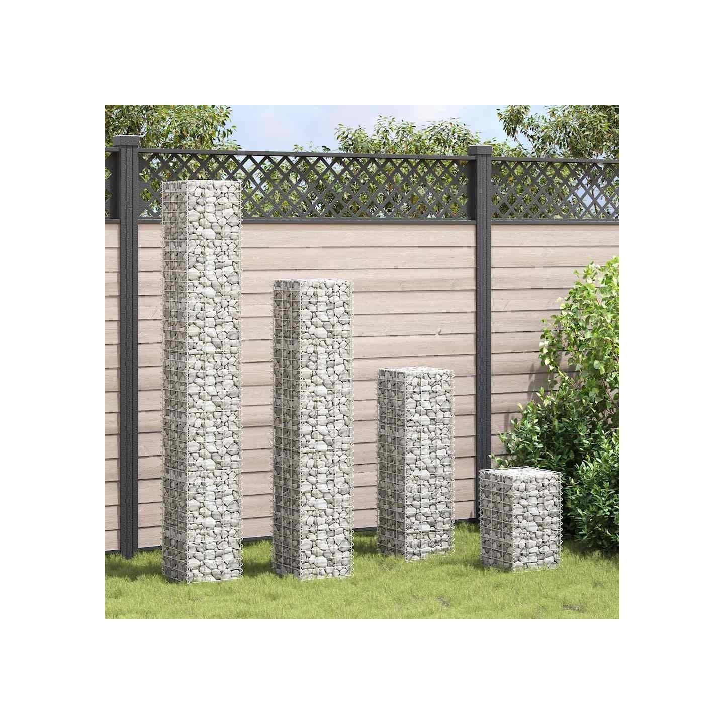 Lits surélevés en gabion 4 pcs 30x30x50/100/150/200 cm Fer