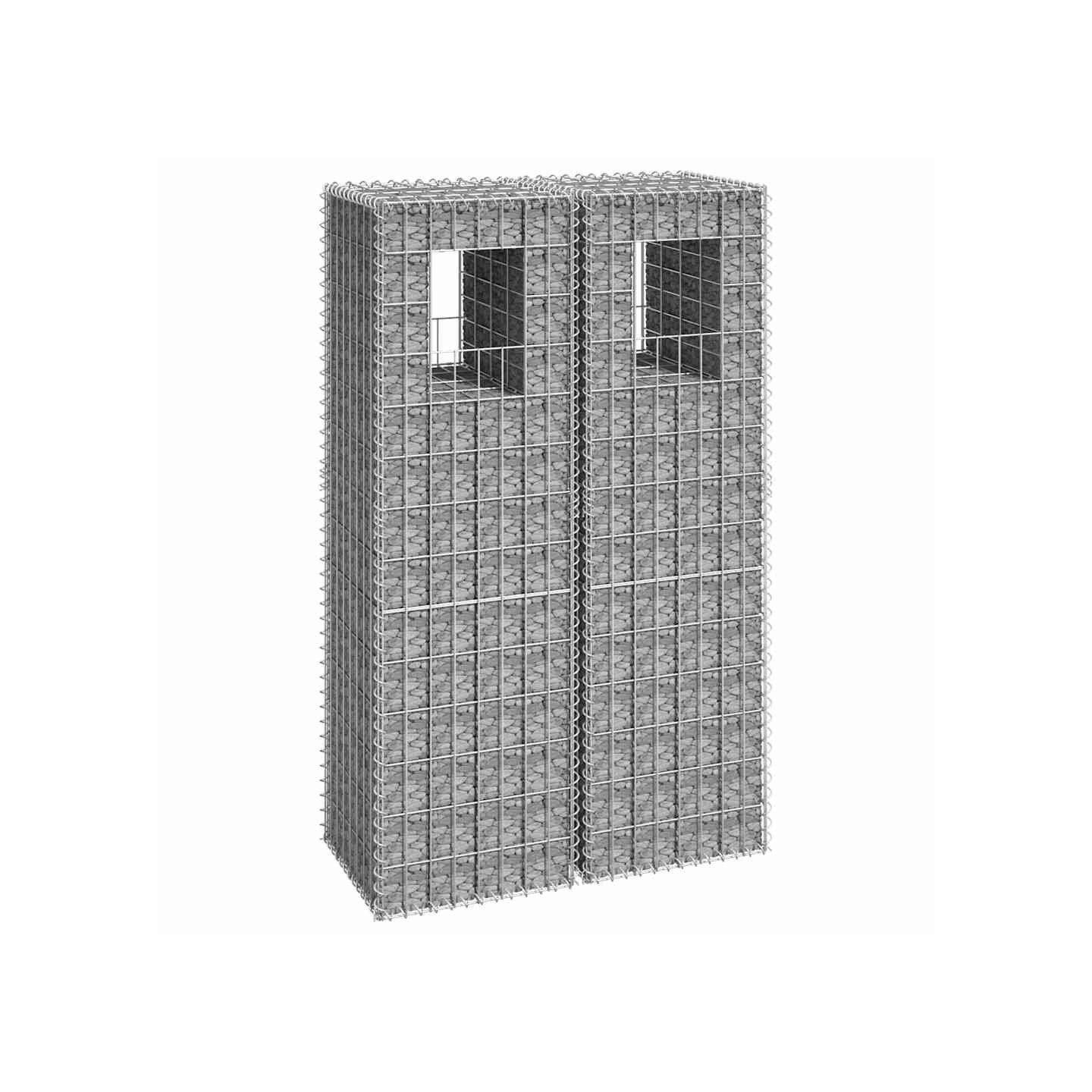 Poteaux à panier de gabion 2 pcs 40x40x140 cm Fer