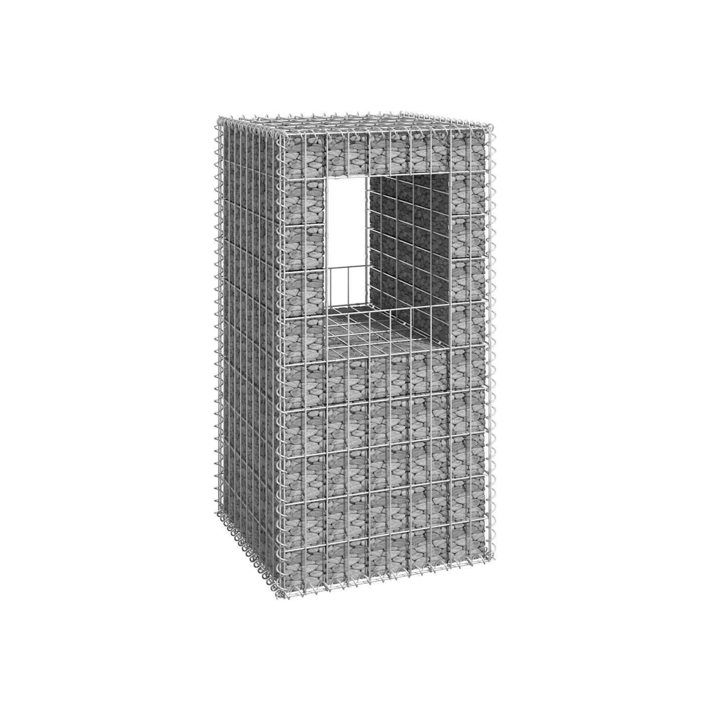 Poteau à panier de gabion 50x50x100 cm Fer