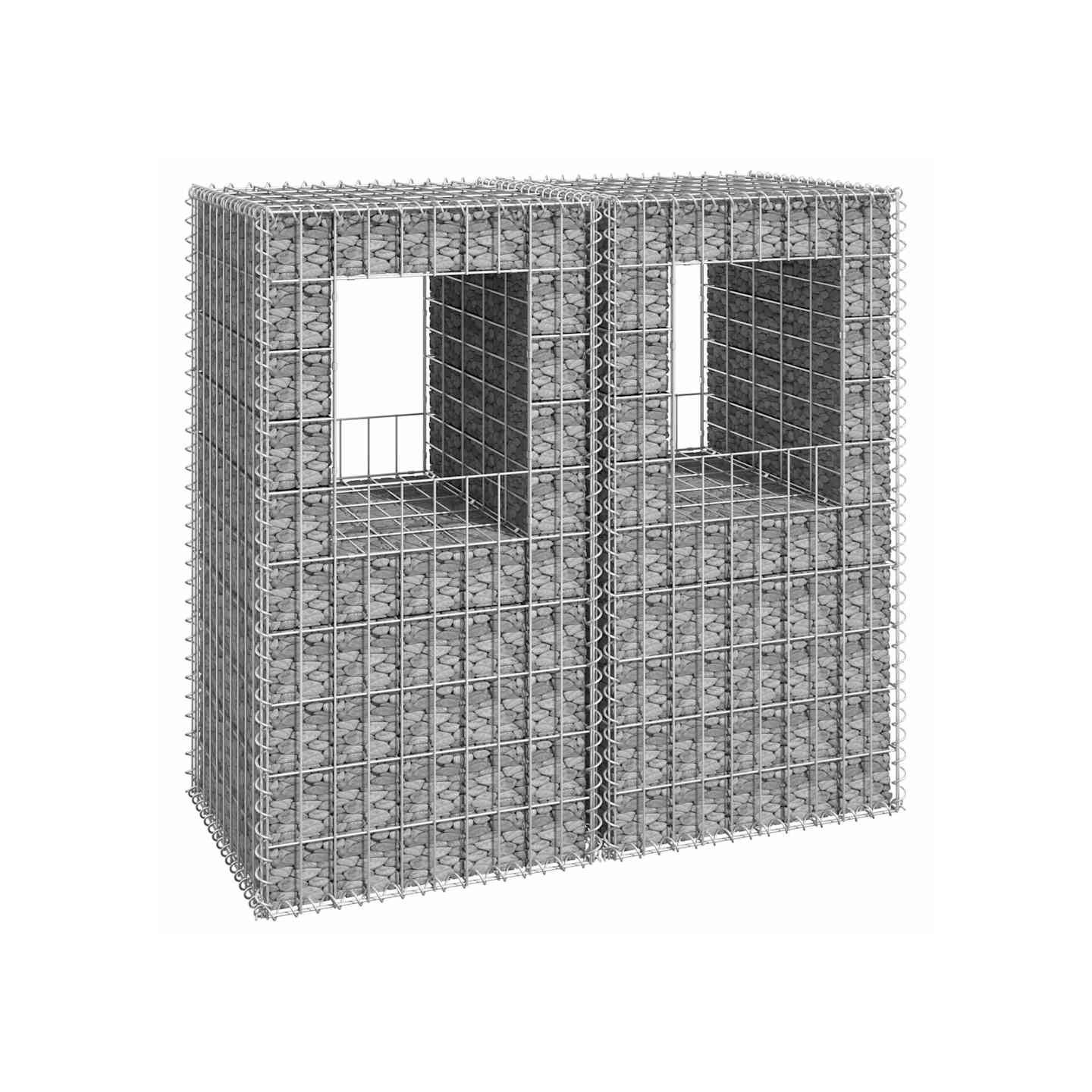 Poteaux à panier de gabion 2 pcs 50x50x100 cm Fer