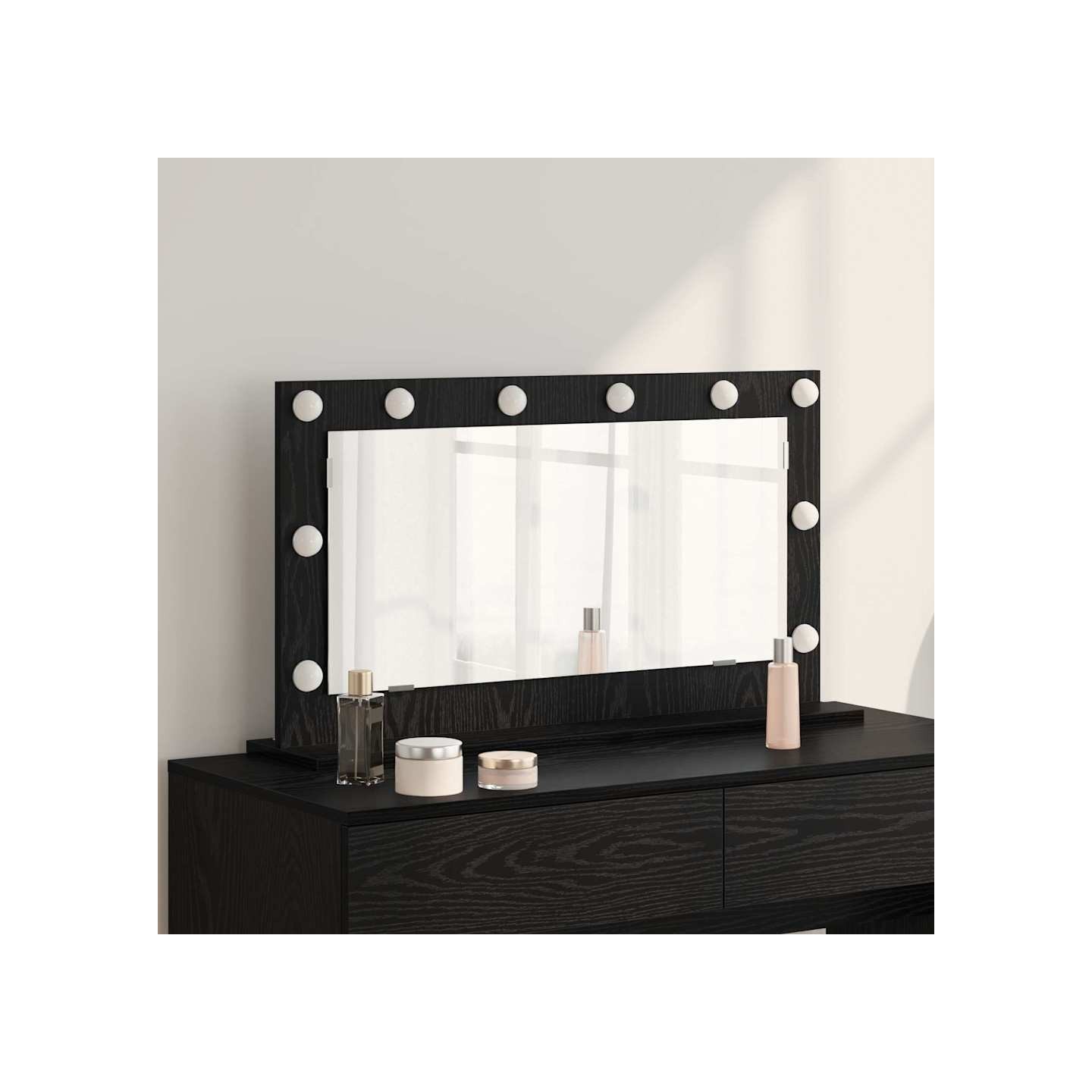 Miroir de vanité Chêne noir 80 x 45 x 18 cm Rectangulaire